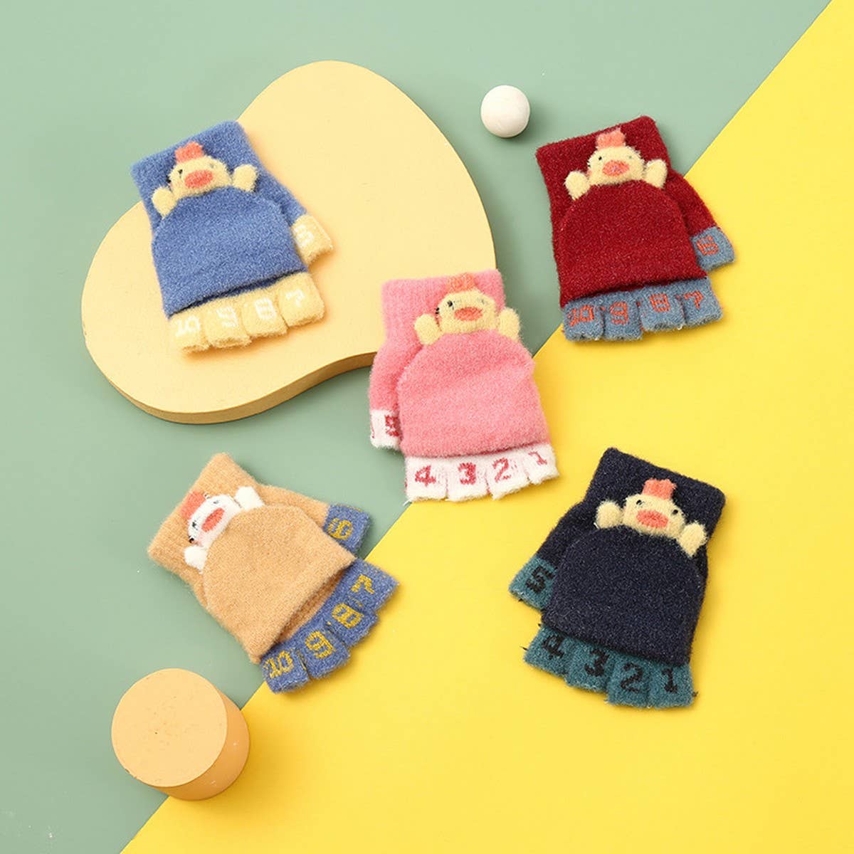 CHILDREN'S HALF-FINGER SKI WARM WINTER GLOVES_CWAG0165