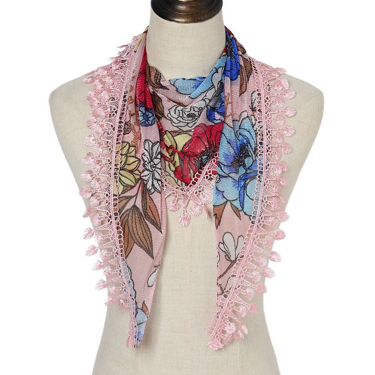 NEW LIGHT LUXURY LACE TRIANGLE SCARF SHAWL