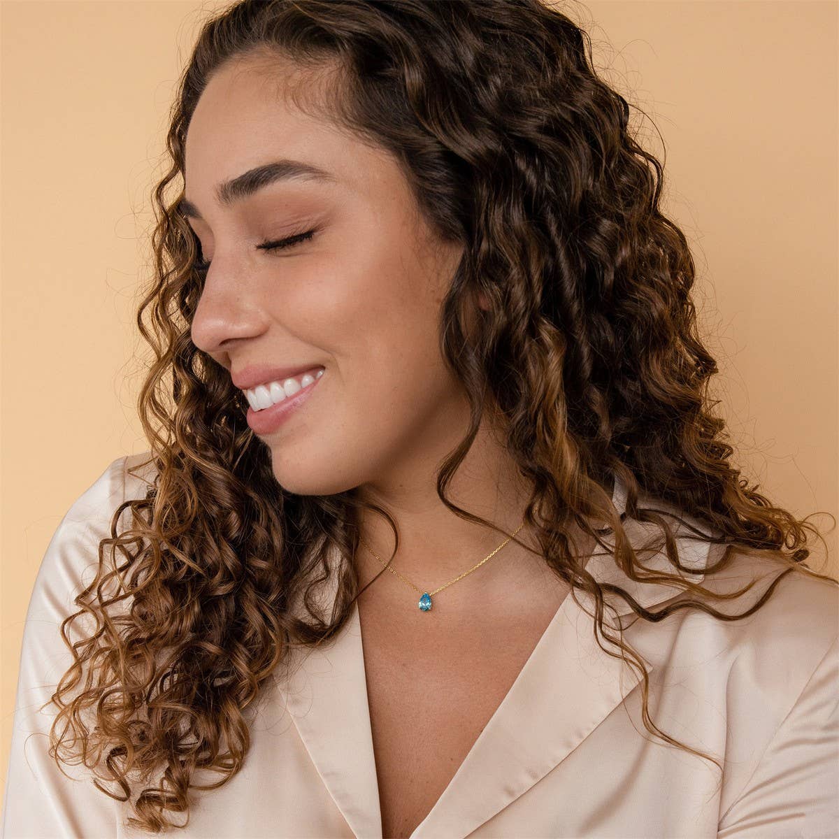 Teardrop Zircon December Birthstone Necklace