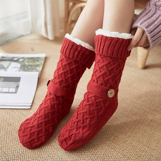 WINTER CHRISTMAS LEG COVERS PLUSH INDOOR SLIPPERS