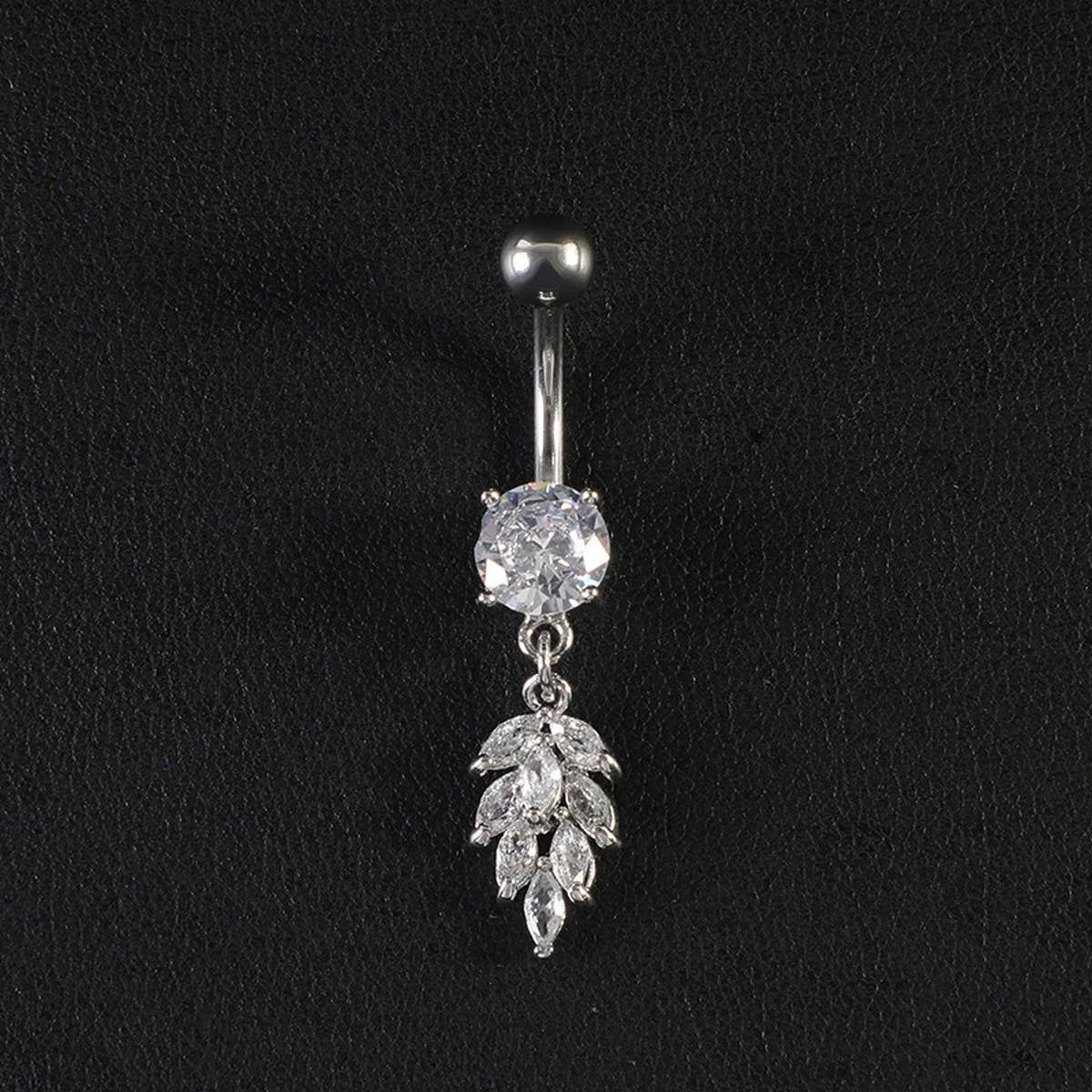 Creative Wheat CZ Dangle Belly Ring Piercing