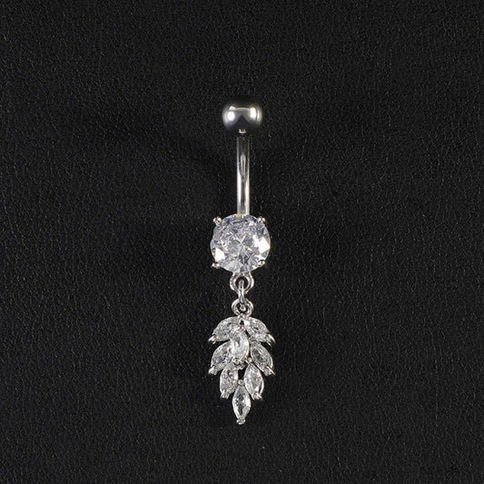 Creative Wheat CZ Dangle Belly Ring Piercing