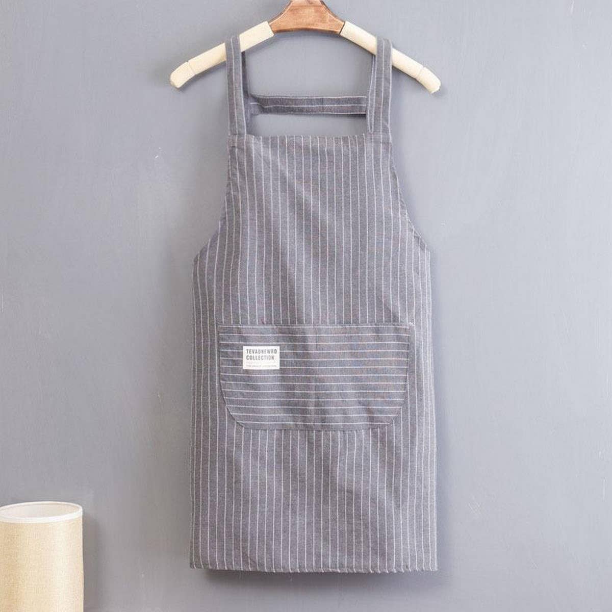 Polyester Cotton Stripes apron with pockets bulk_CWMM2038