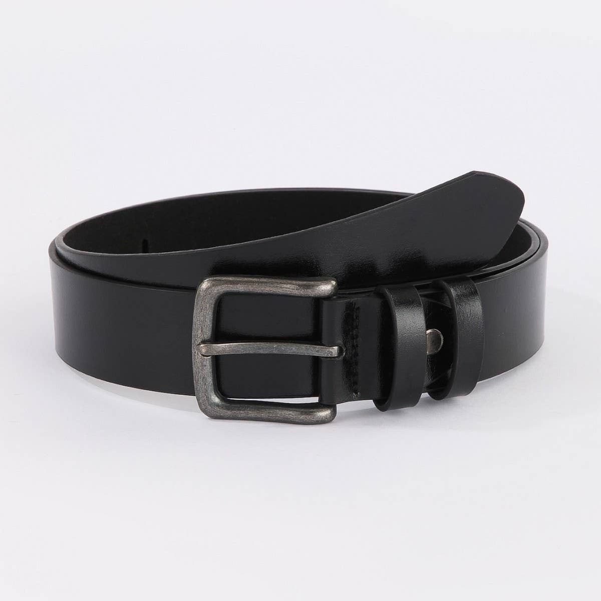 New Unisex Black Zinc Pin Buckle Belt Minimalist_CWABE1243