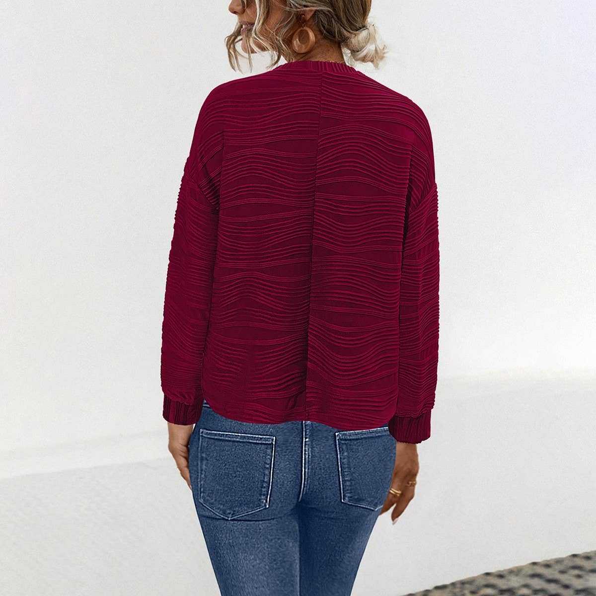 Classic casual knit solid color pullover hoodie_cwtbll1753