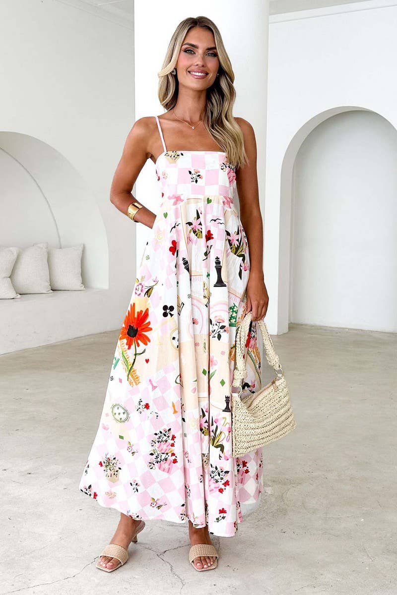 CWDMD5147_BACKLESS SPAGHETTI STRAP FLORAL MAXI DRESS