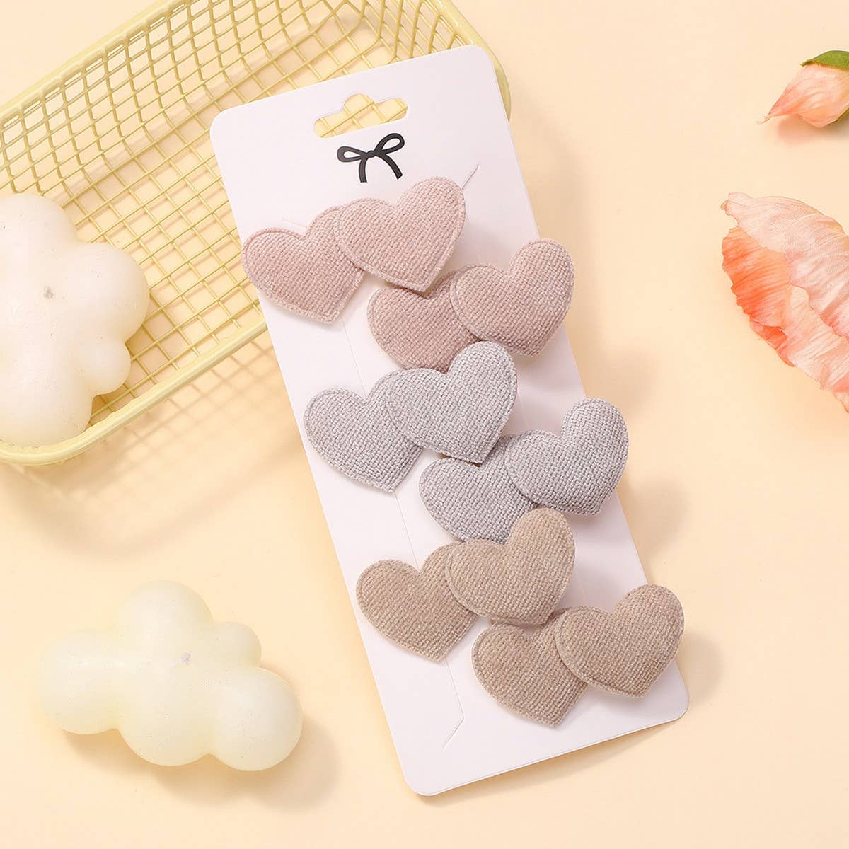 Cute Heart Hair Clip Set for Girls ? Warm Colors