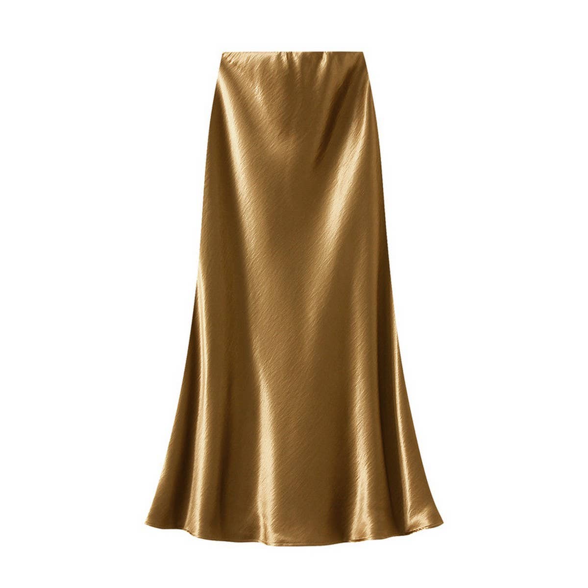 Satin Fishtail Midi Skirt with Slimming Fit