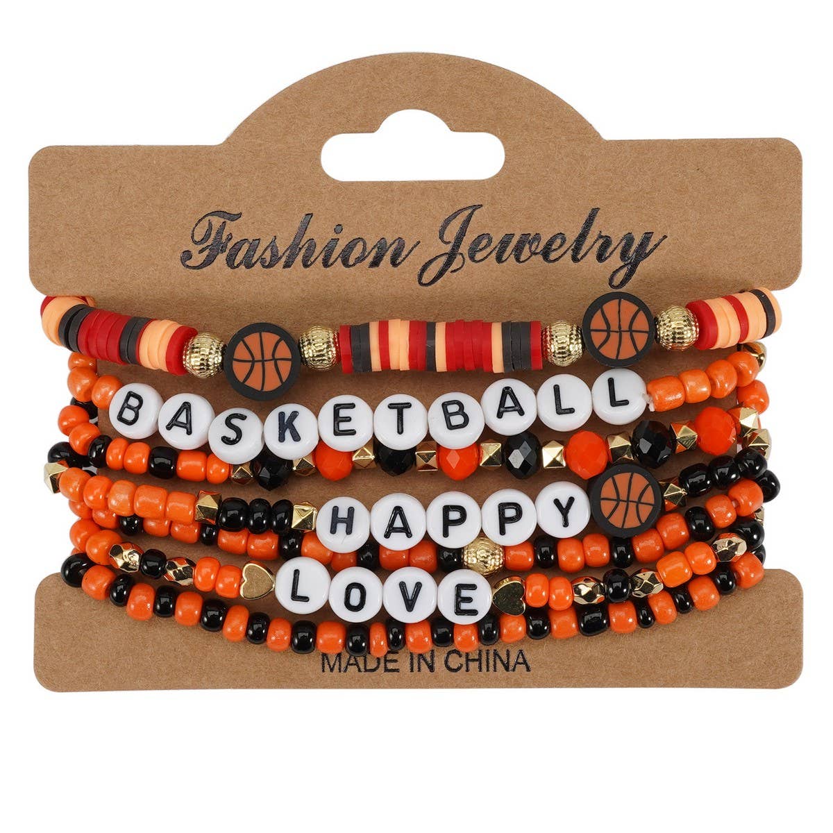 CWAJE05677_SPORTS BALL CHARM BEADED ELASTIC GAME BRACELET