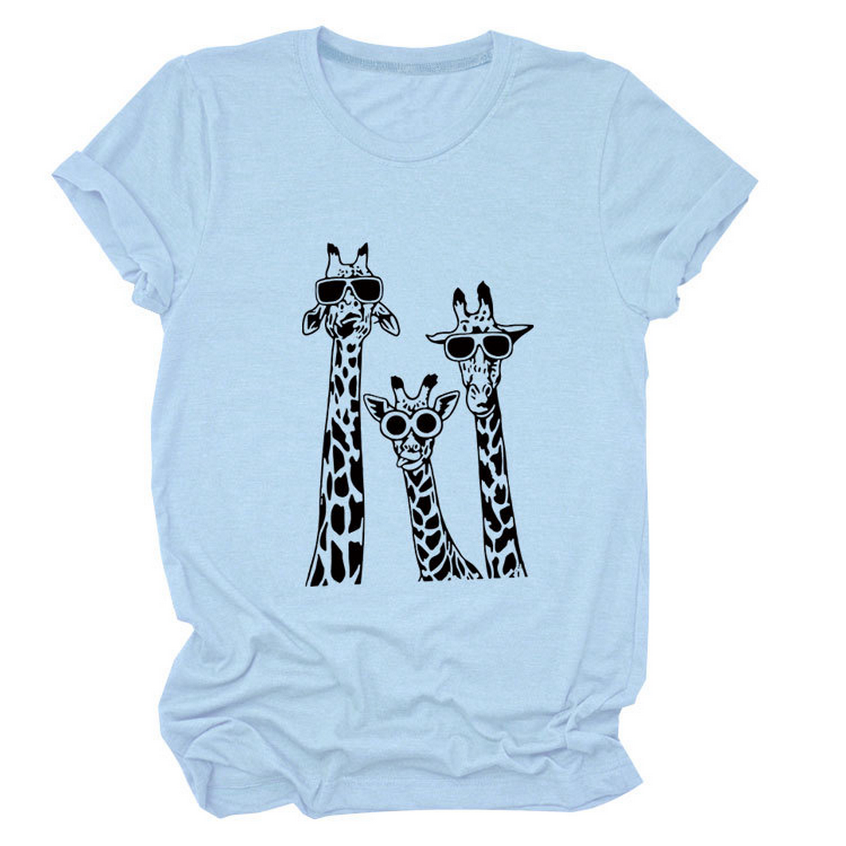 Women's Giraffe Print Casual Summer T-Shirt