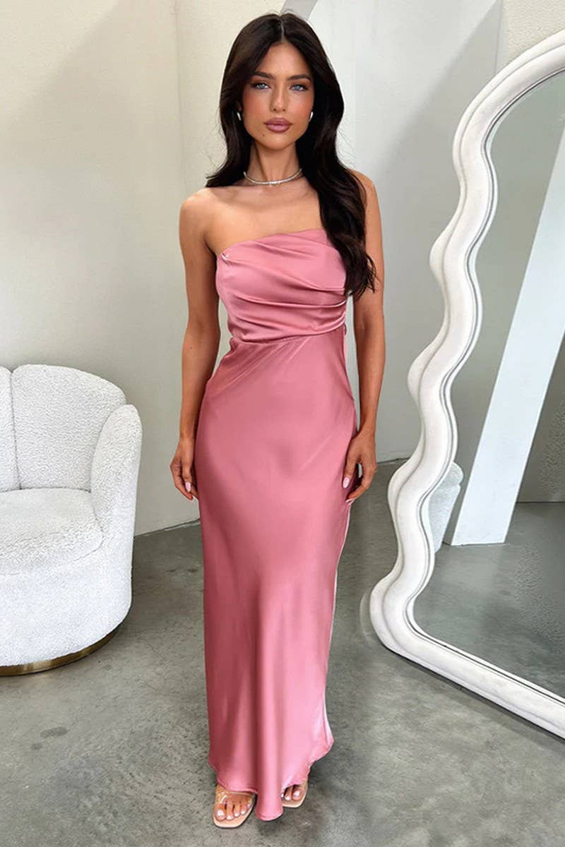 CWDTD0432_SATIN BACKLESS TUBE TOP MAXI DRESS