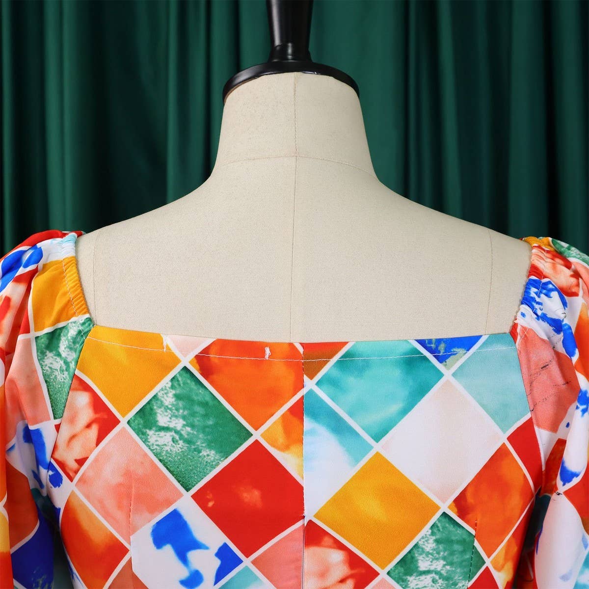 PRINTED TOP PLEATED LONG SKIRT TWO-PIECE SUIT_CWSTB1137