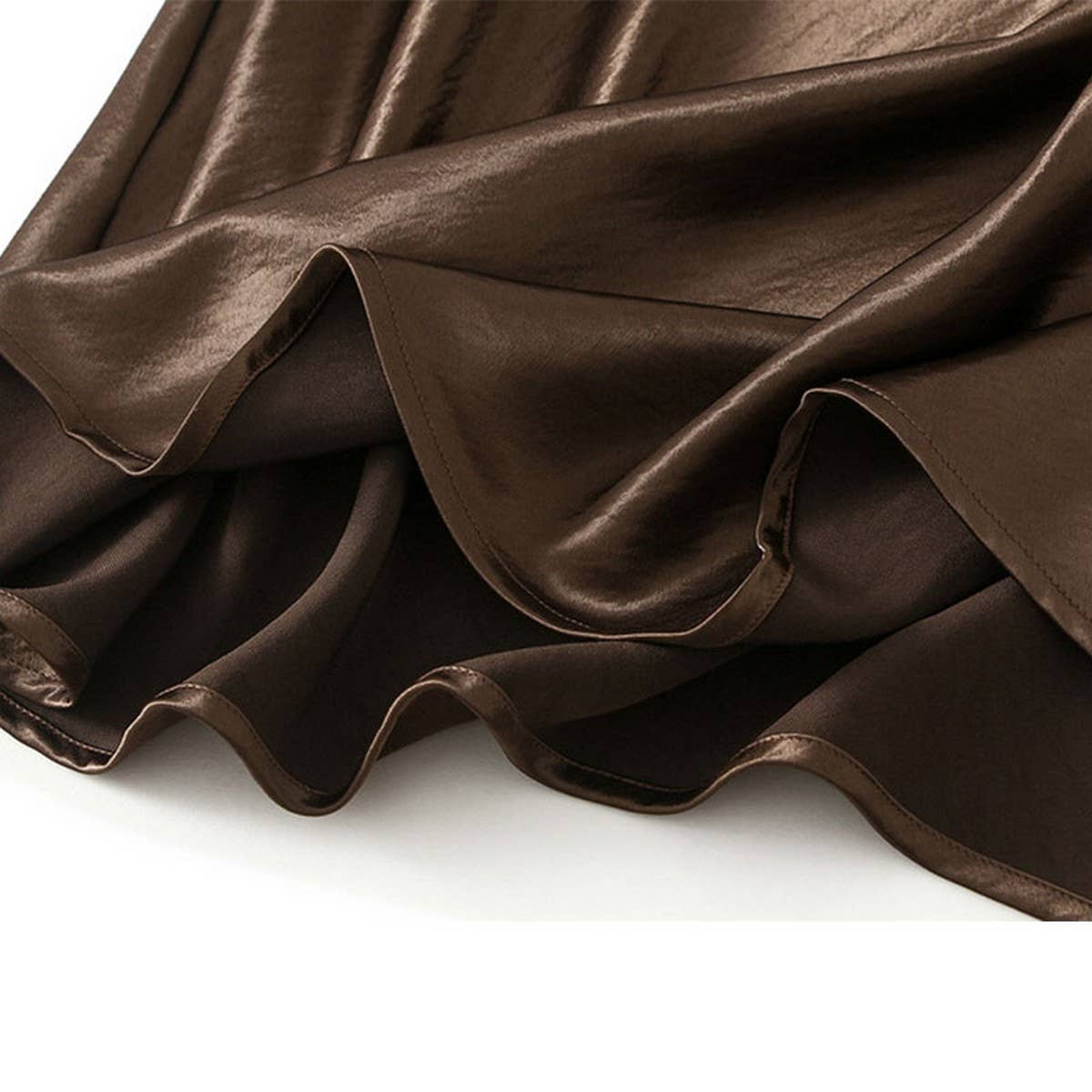 Satin Fishtail Midi Skirt with Slimming Fit