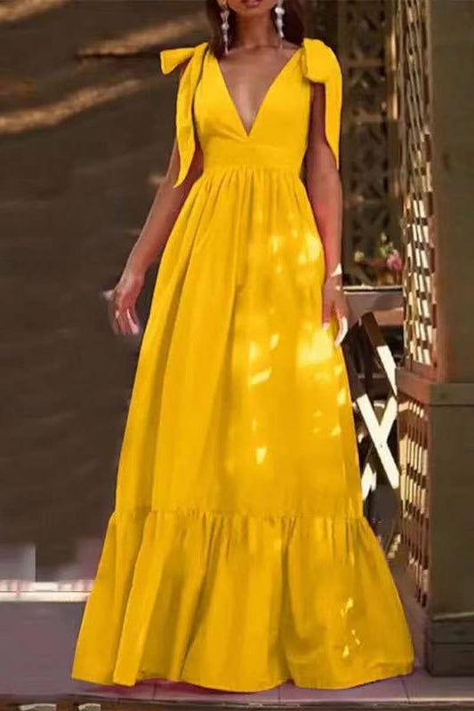 CWDMD5400_DEEP V BACKLESS TIE STRAP BODYCON DRESS