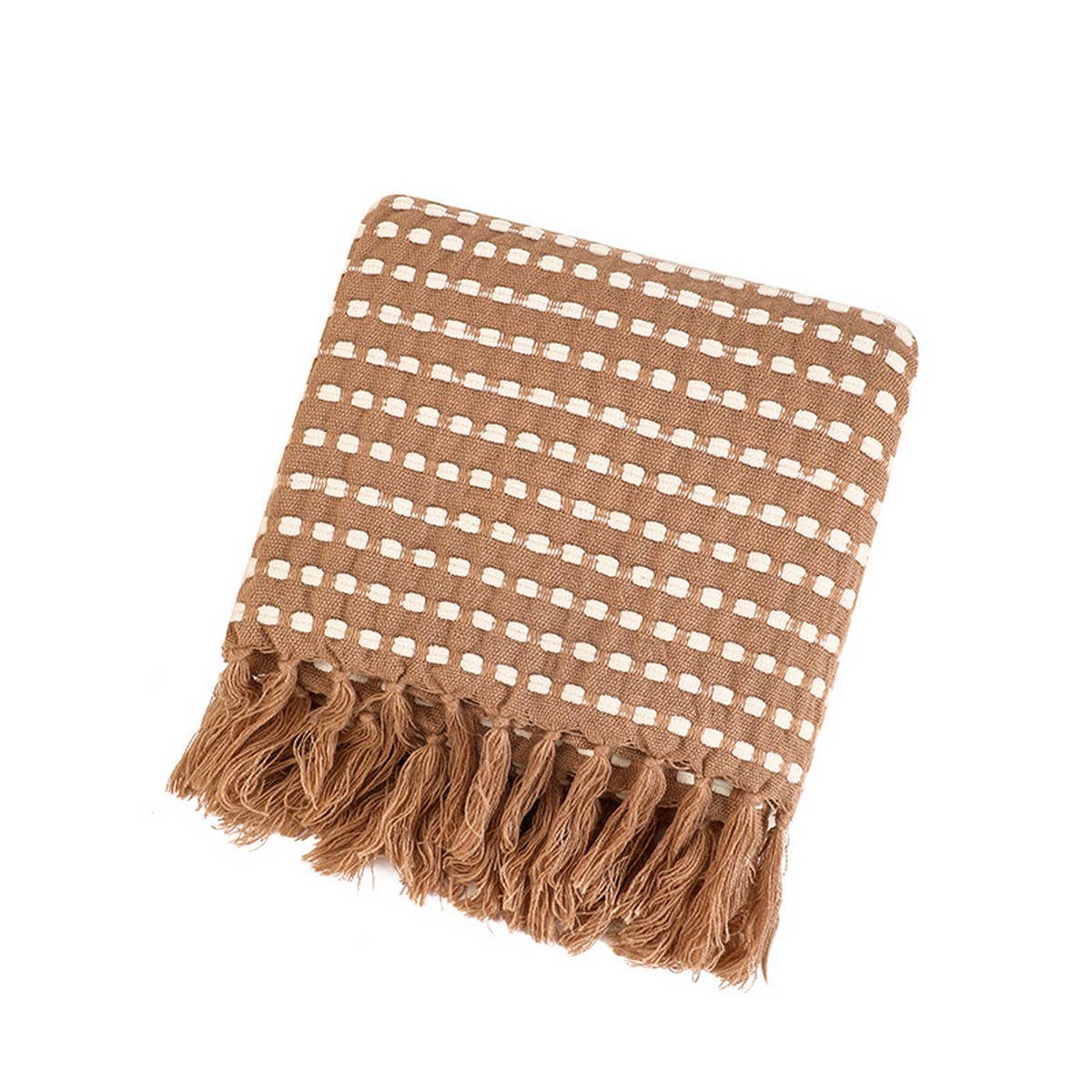 LIGHTWEIGHT COZY BRAIDED STRIPED THROW