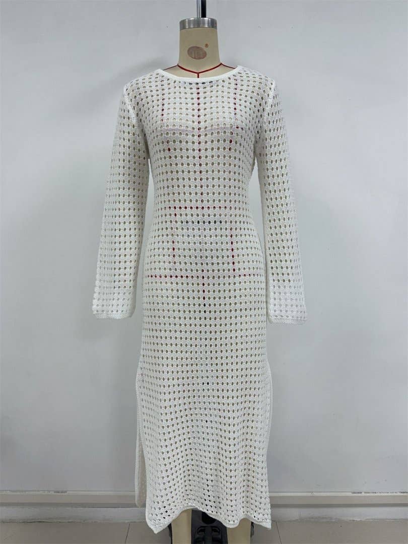 Sexy knit cut-out maxi skirt bikini smock dress