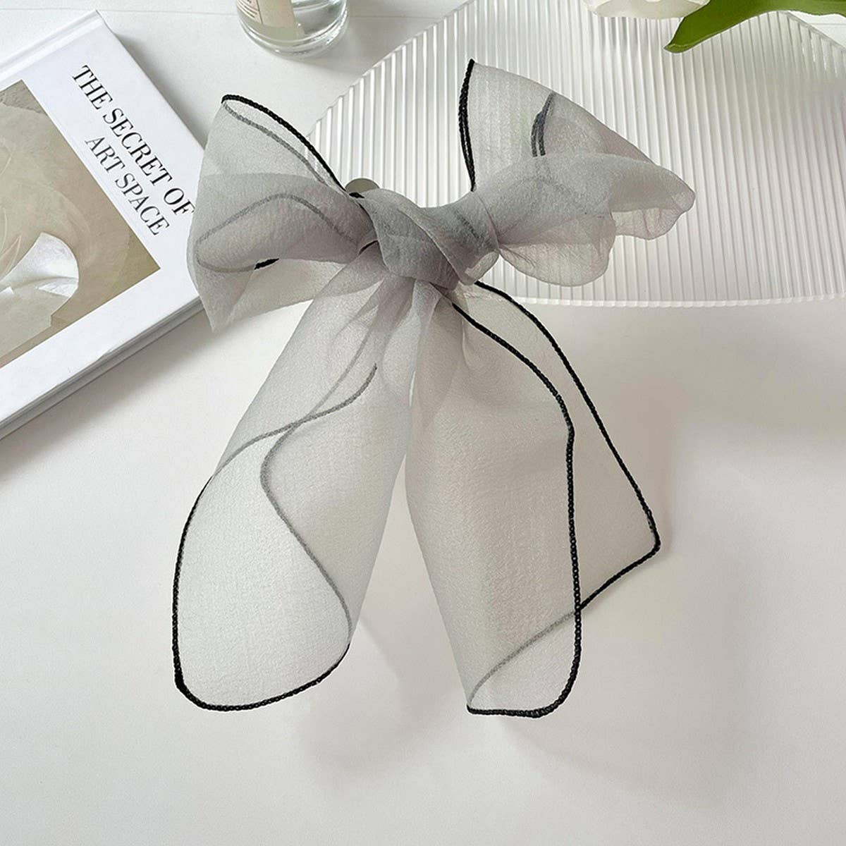 ORGANZA SOLID COLOR LONG SMALL SILK SCARF_CWASC0744