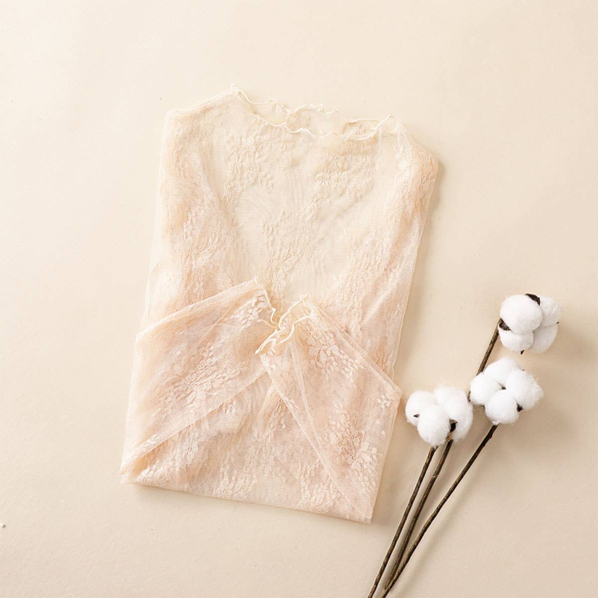 Sexy Mesh Blouse - Long Sleeve Lace Top for Women