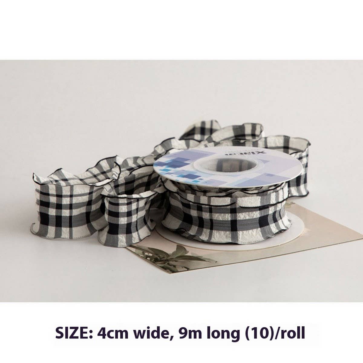 COLORFUL PUFF PLAID RIBBON FISHTAIL YARN RIBBON