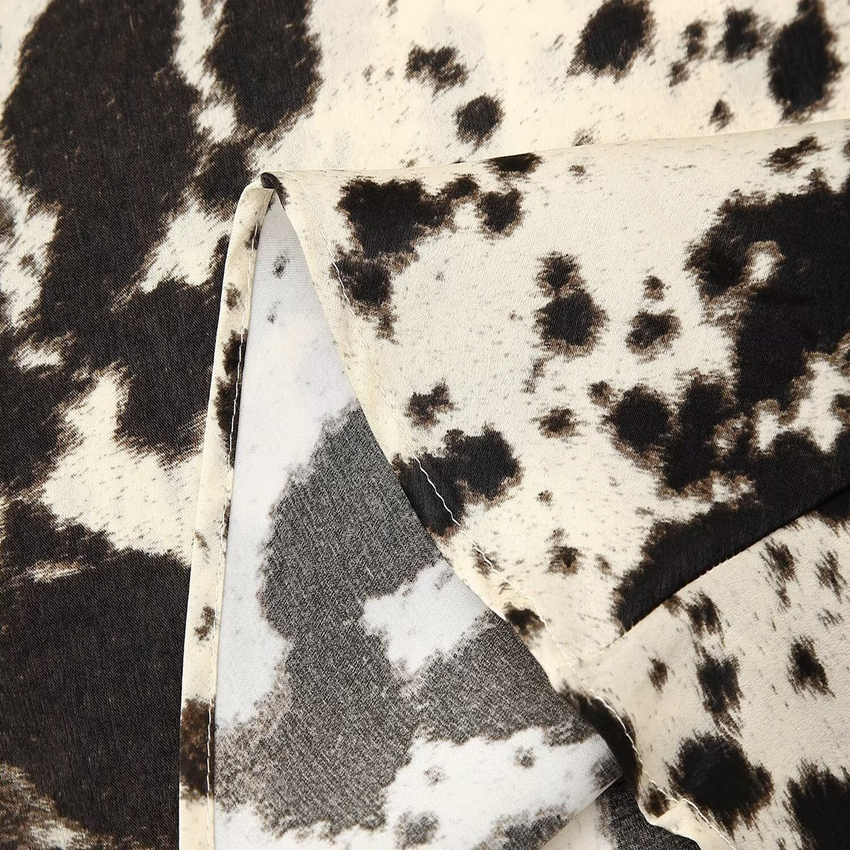 Satin Midi Skirt, Trendy Animal Print Design