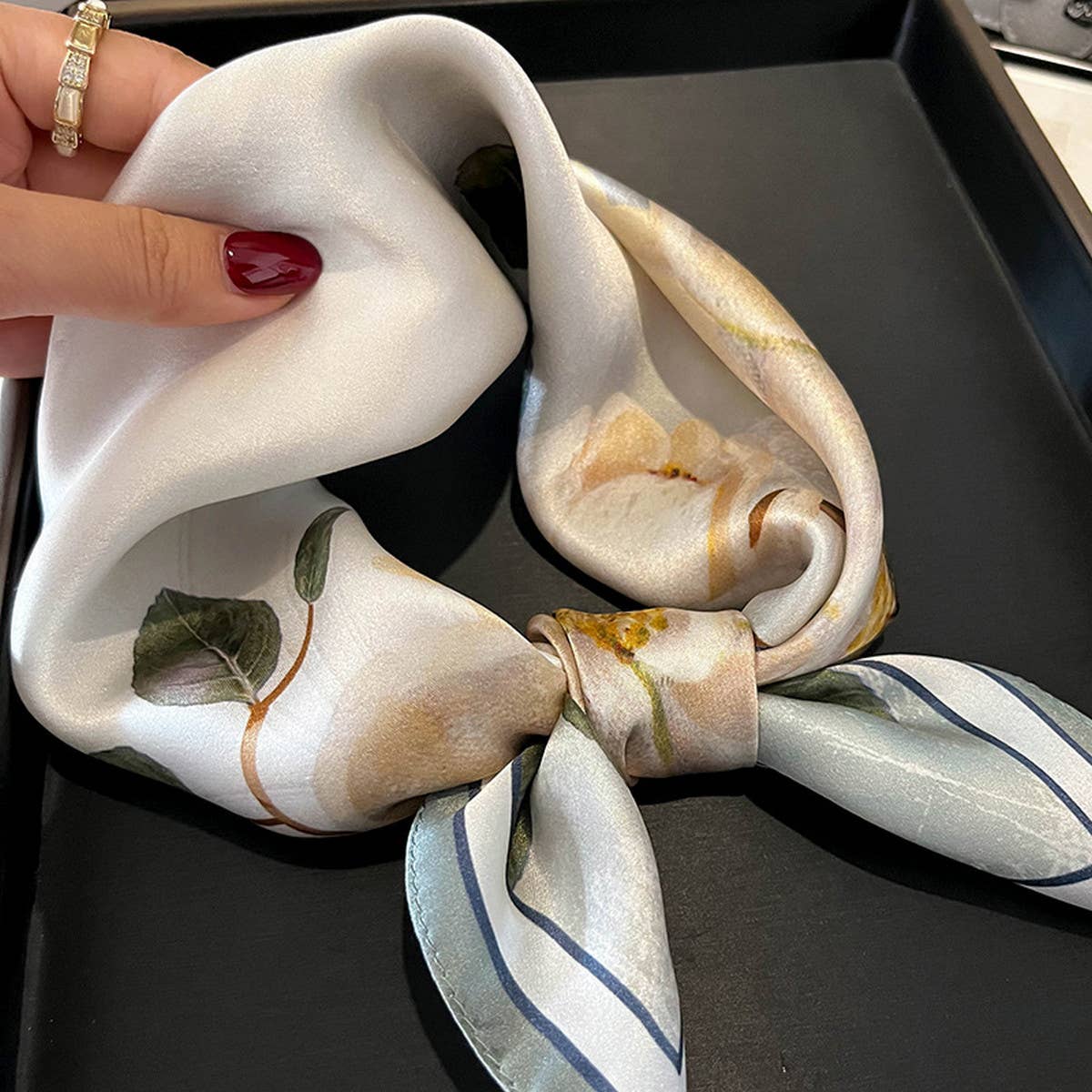 Floral Scarf - 100% Mulberry Silk Fall/Winter Wrap
