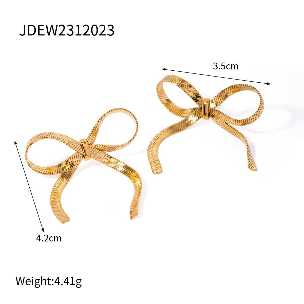PERSONALIZED ALL-MATCH 18K GOLD BOW EARRINGS_CWASC1655