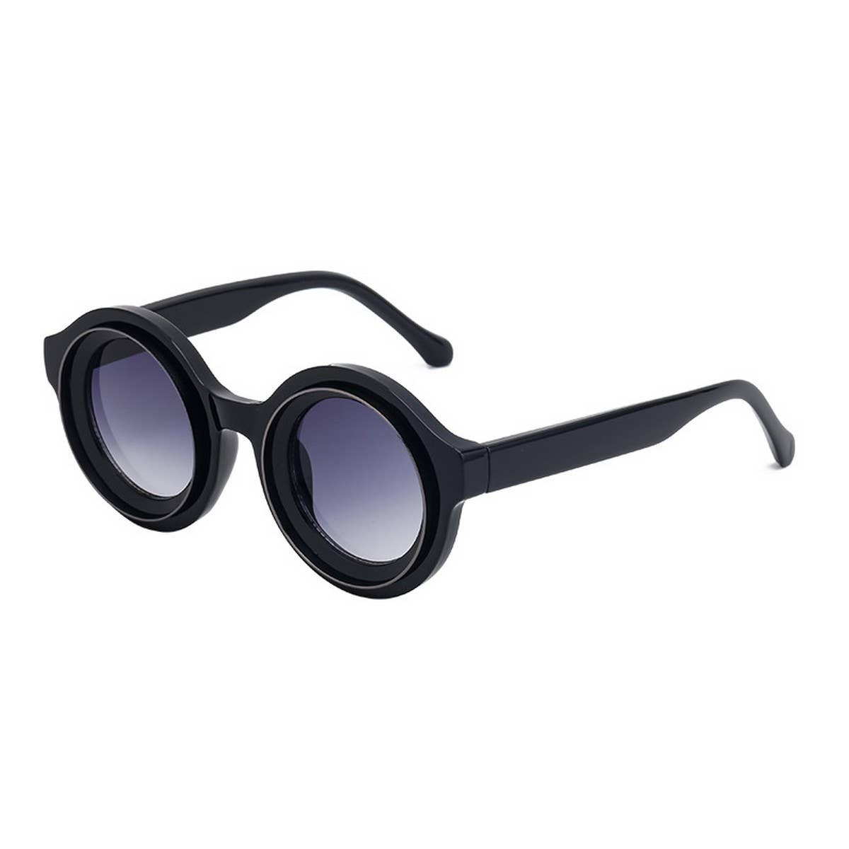 FASHIONABLE HIGH-END ROUND FRAME SUNGLASSES