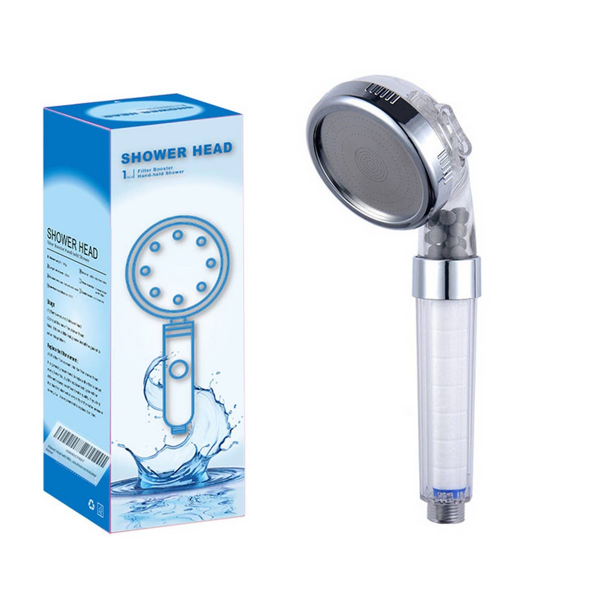 MASSAGESHOWER NEGATIVE ION PRESSURIZED SHOWER HEAD