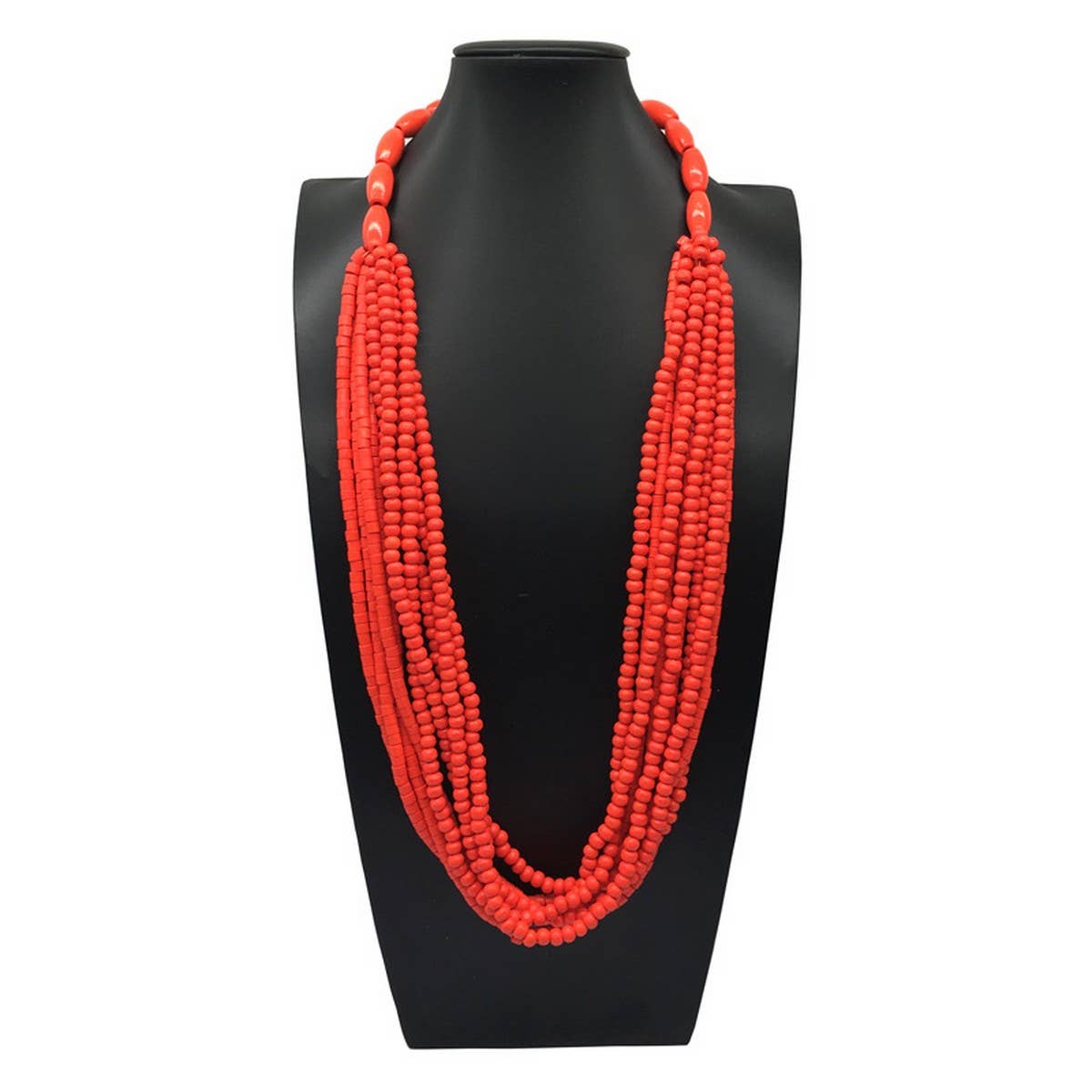 ETHNIC STYLE MULTI-LAYERED WOODEN BEAD NECKLACE_CWMM4725