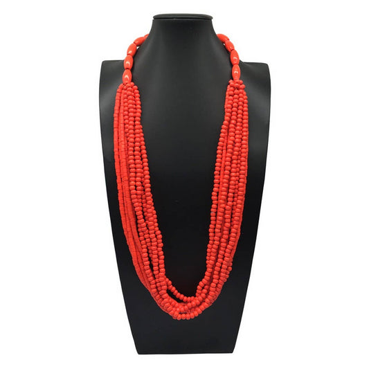 ETHNIC STYLE MULTI-LAYERED WOODEN BEAD NECKLACE_CWMM4725