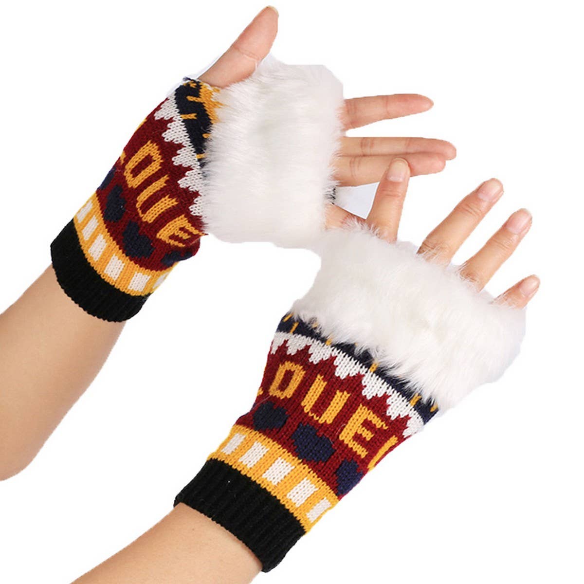 CWAG00535_WINTER KNIT  FINGERLESS WARM GLOVES