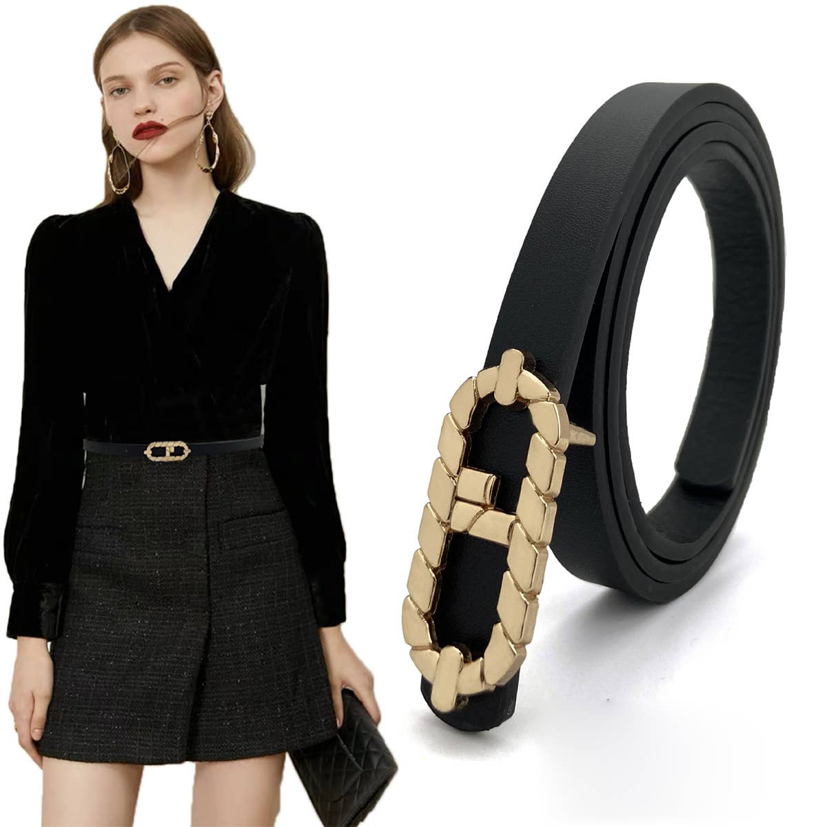 WOMEN SIMPLENICHE DESIGN THIN BELT_CWABE0179