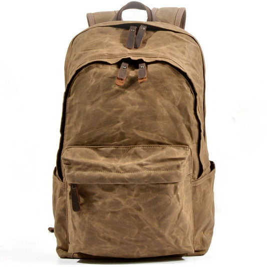 Vintage Waxed Canvas Outdoor Backpack Unisex_CWAB5527