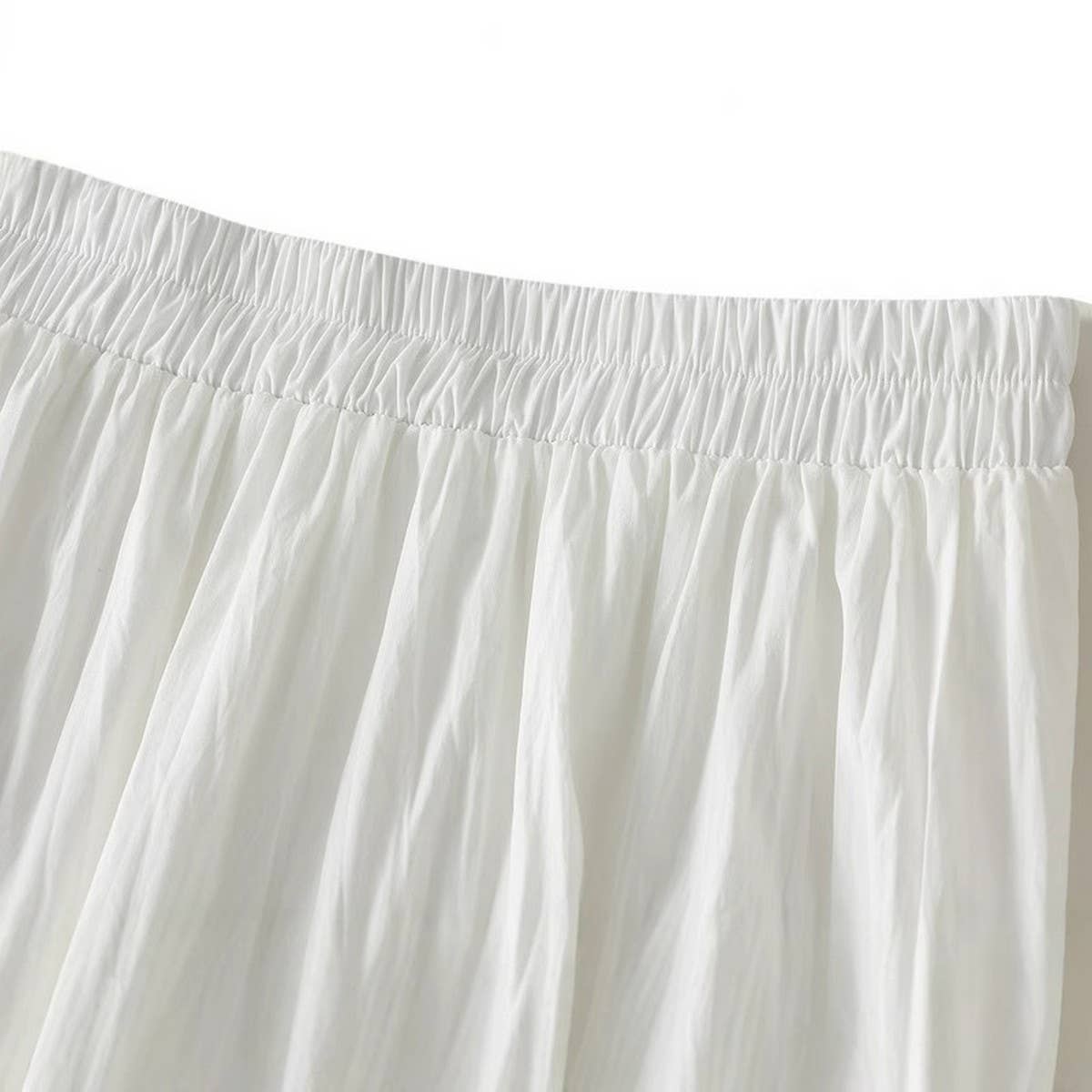 Paneled Cake A-Line Pleated Skirt with Flowing Hem_CWBMS0355