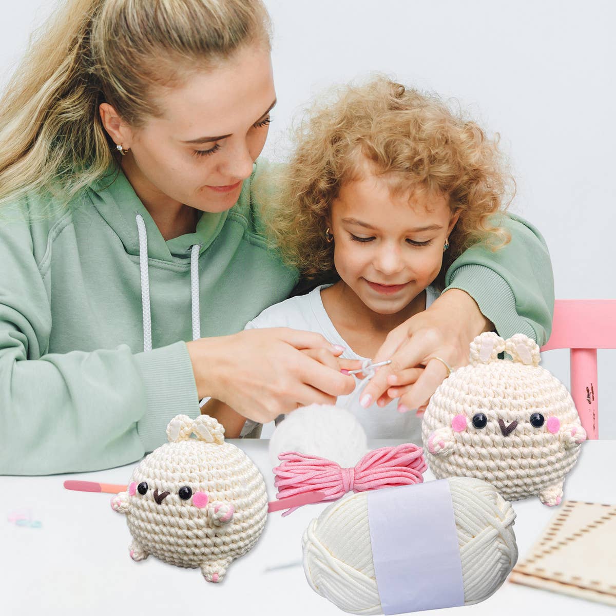 HANDMADE BUNNY DOLL CROCHET MATERIAL PACKAGE