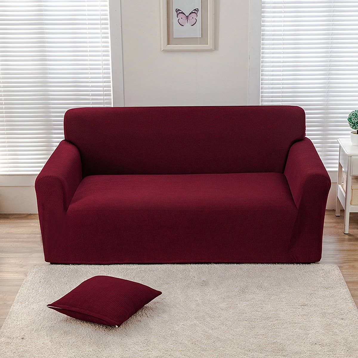 Waterproof Waffle Plush Sofa Cover, Full Wrap