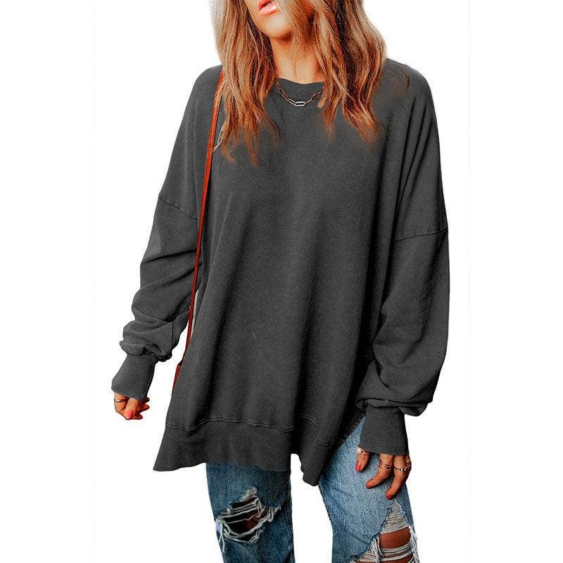 SOLID COLOR LOOSE PULLOVER FASHION SIMPLE HOODIE