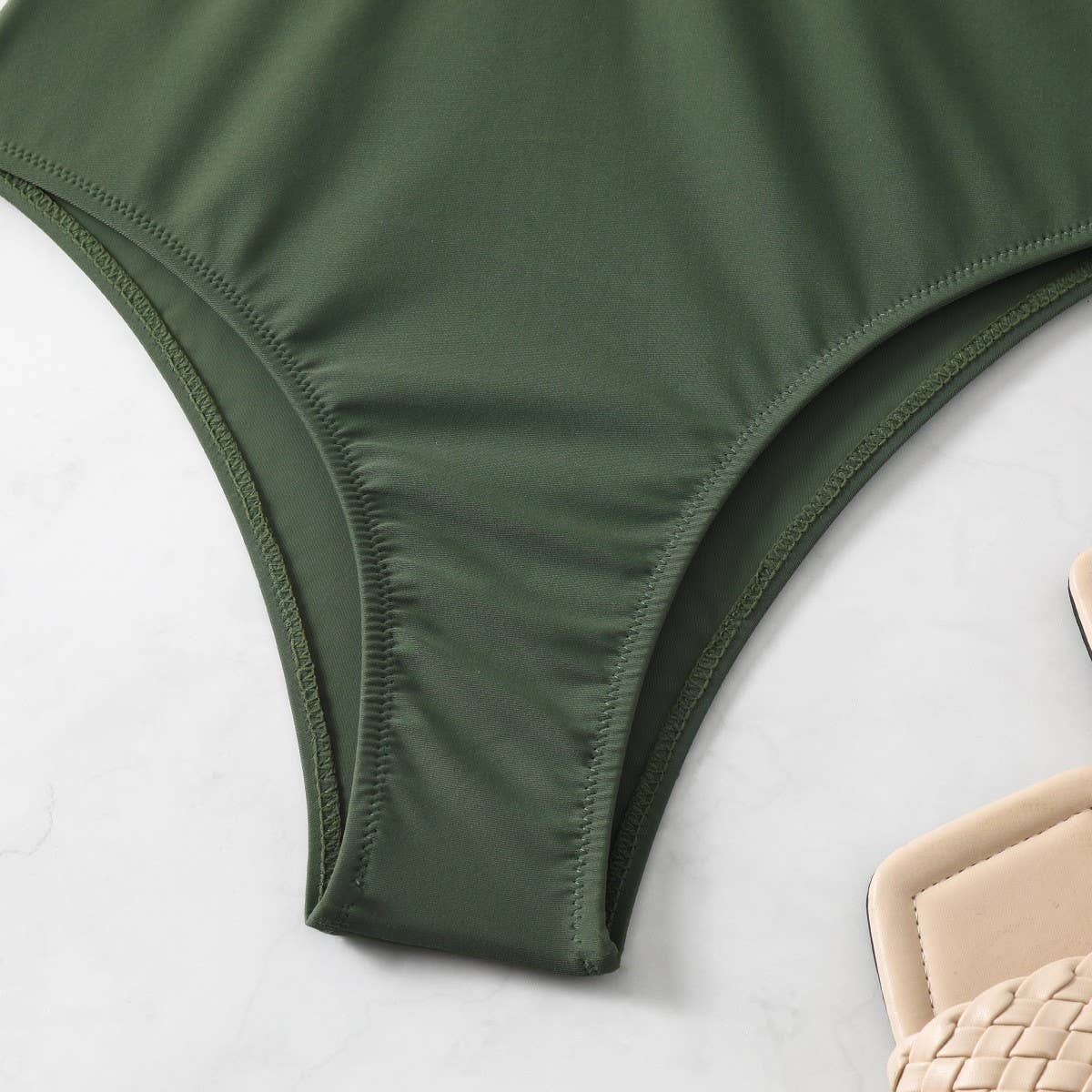 SEXY V-NECK ADJUSTABLE LACE-UP ONE-PIECE SWIMSUIT