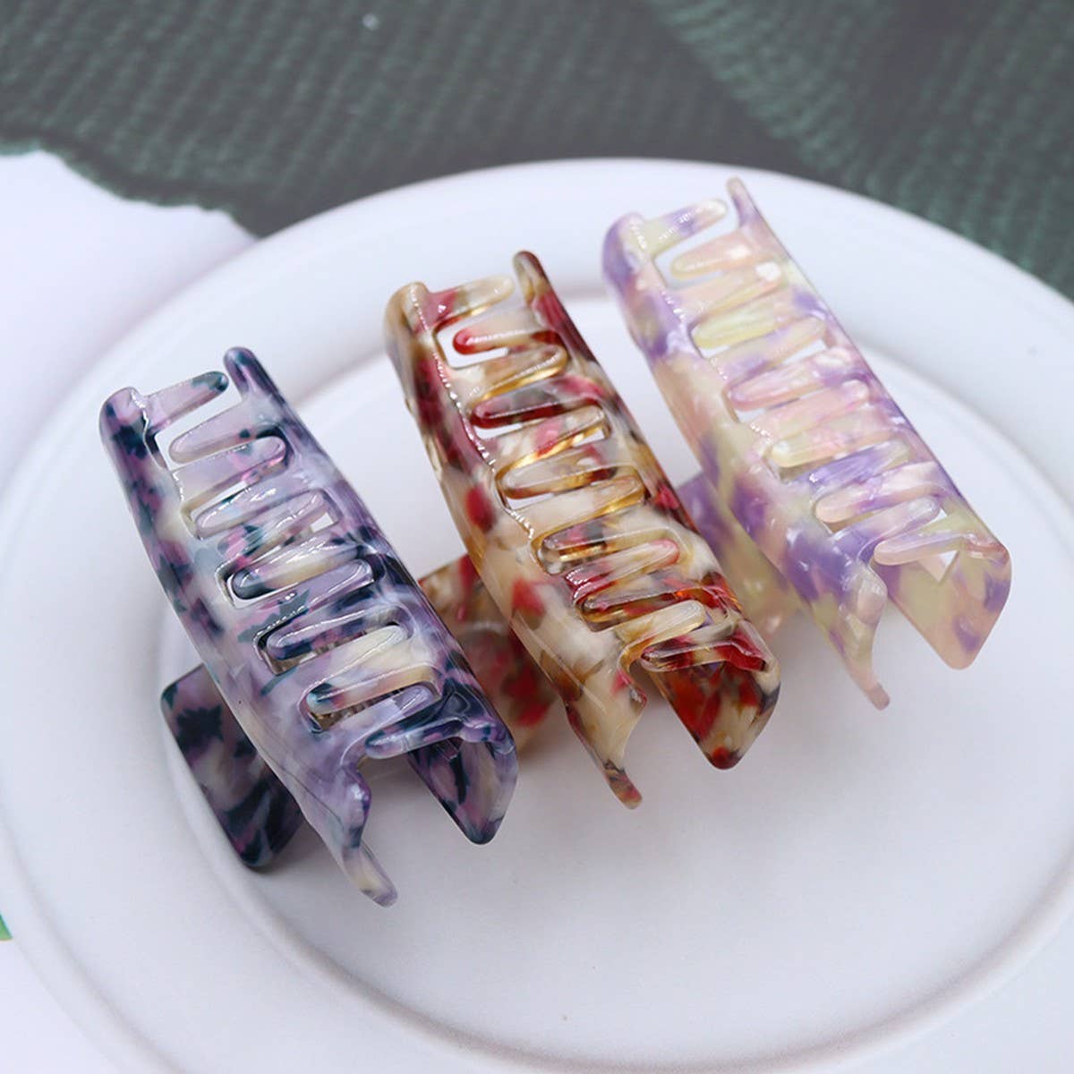 8cm hollow square hairpin, student shark clip_CWAHA2616