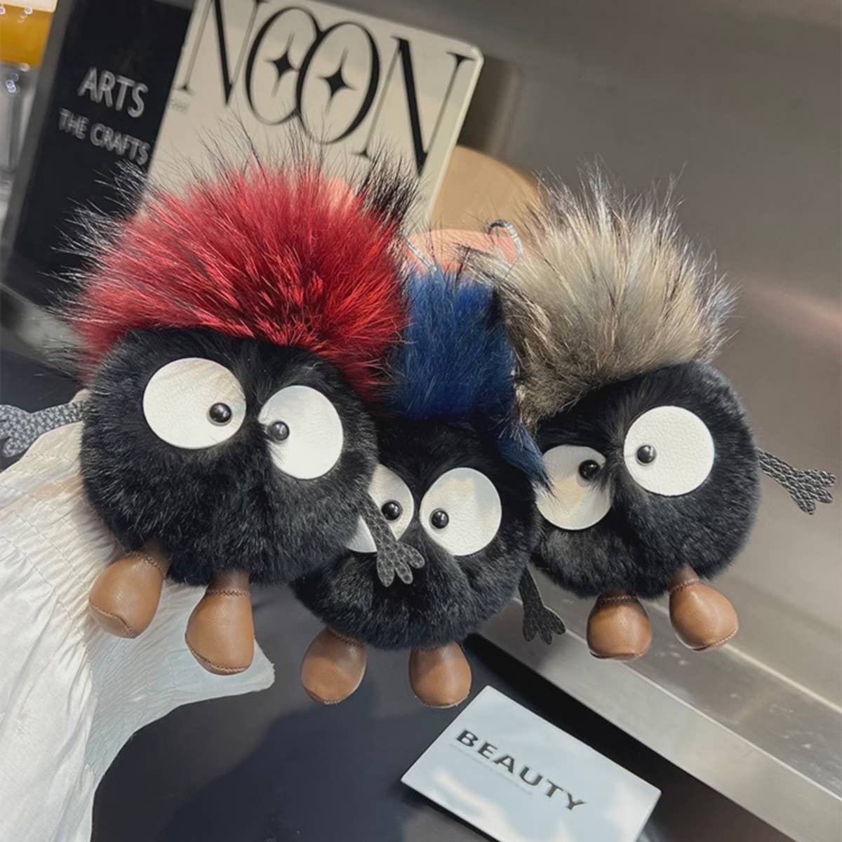 CUTE LITTLE COAL BRIQUETTES CAR KEYCHAIN PENDANT