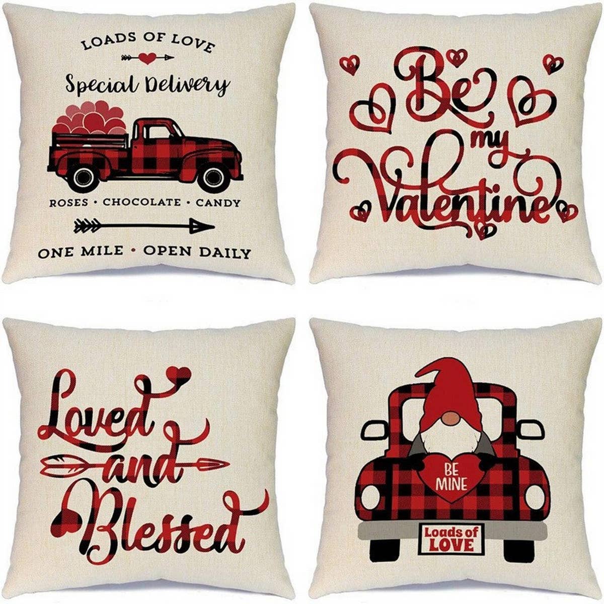 HOME VALENTINE'S DAY LETTER PRINT PILLOWCASE