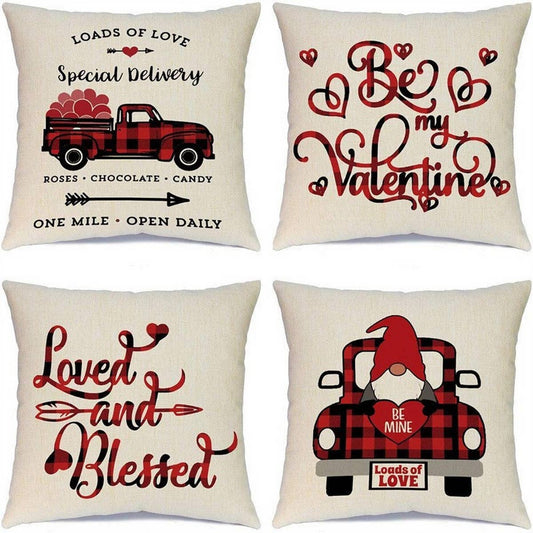 HOME VALENTINE'S DAY LETTER PRINT PILLOWCASE