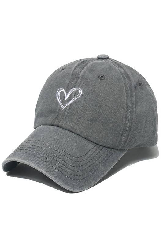 Spring Summer Wash Heart Baseball Cap, Sun Hat CWAH0012