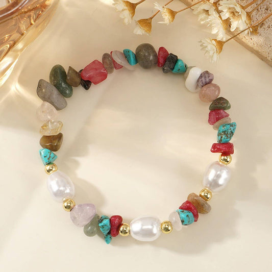 IMITATION PEARL SEMI-PRECIOUS STONE BRACELET
