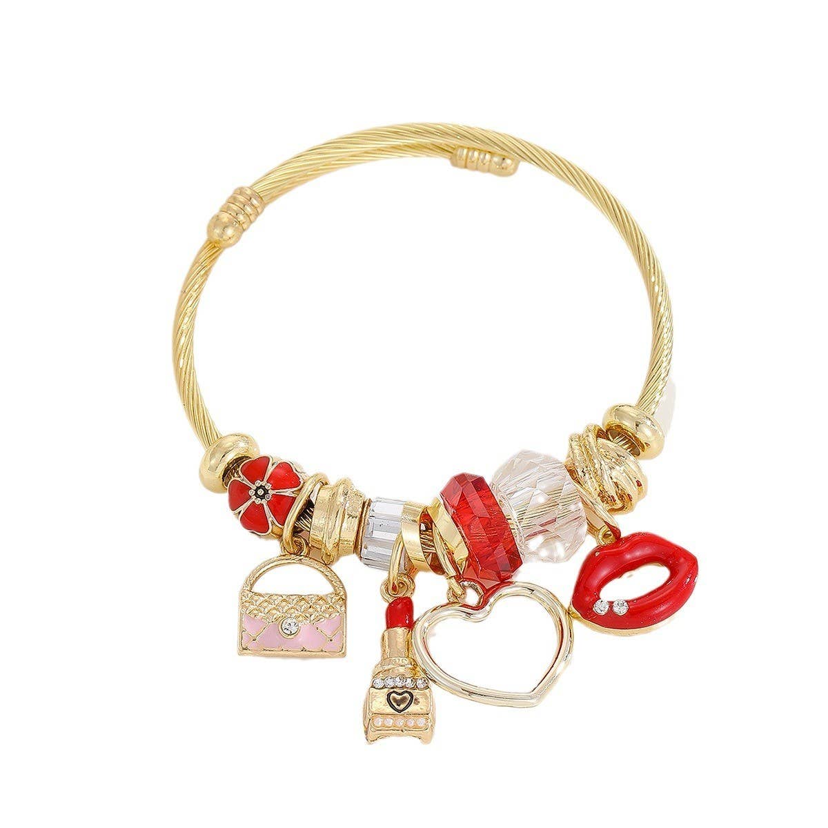 DIY Rhinestone Charm BFF Bracelet in Steel