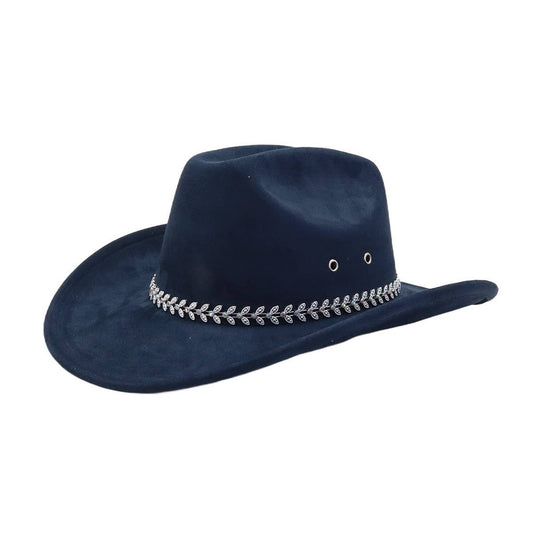 Unisex Soft Suede Western Cowboy Fedora Hat_CWAH04365