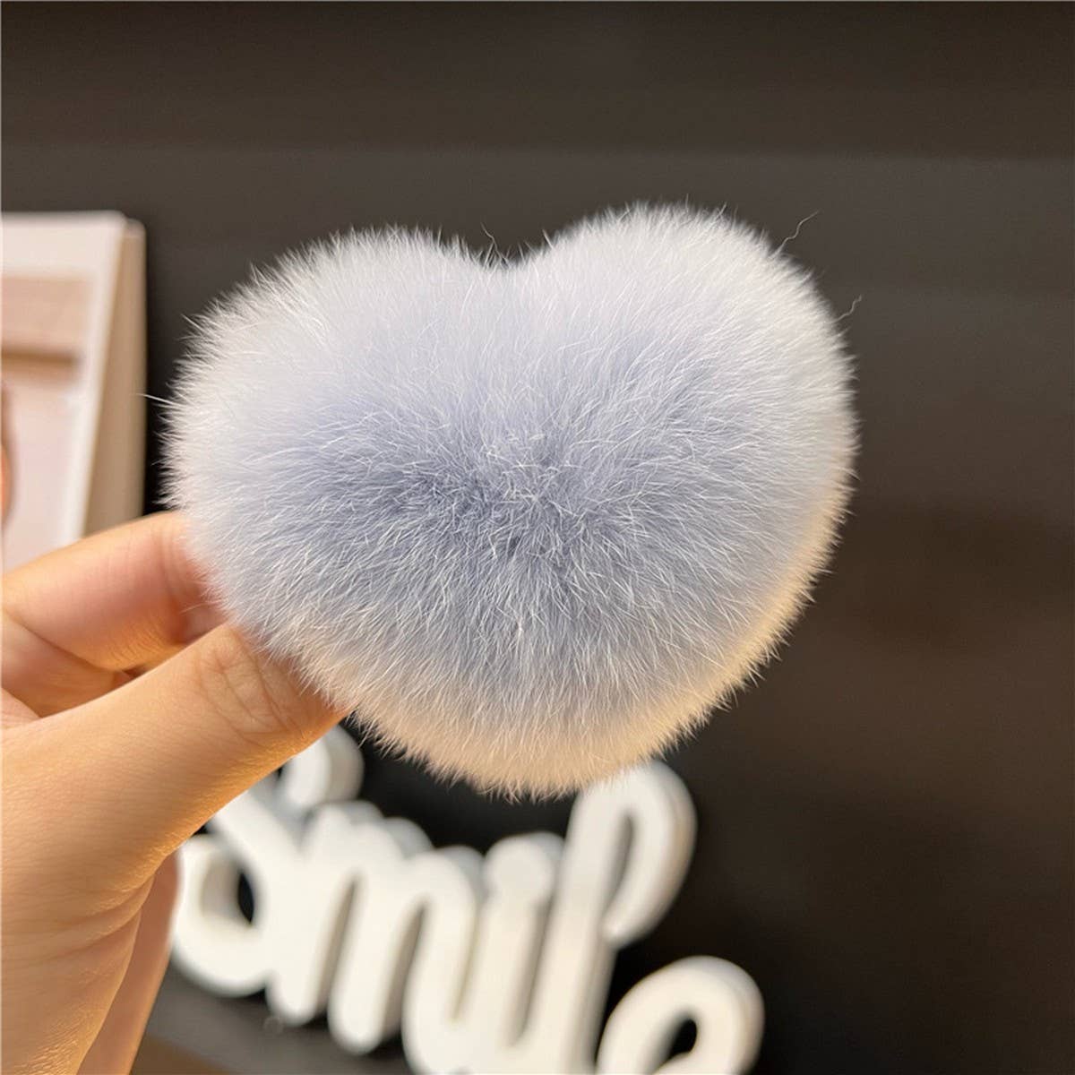 Cute Rex Rabbit Heart Hair Clip - Fluffy BB Pin