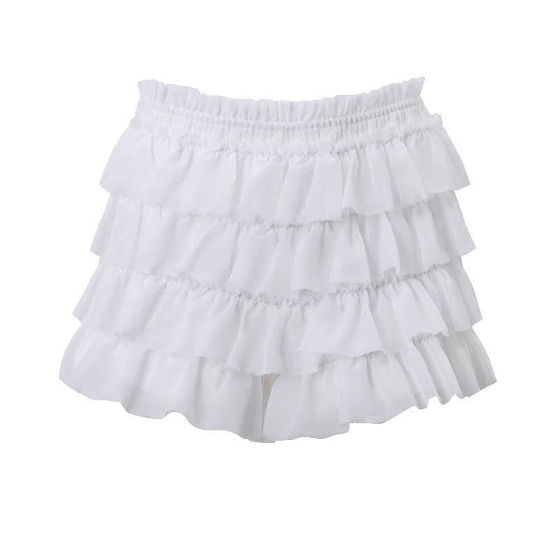 Knitted lace-up cardigan top cake shorts set