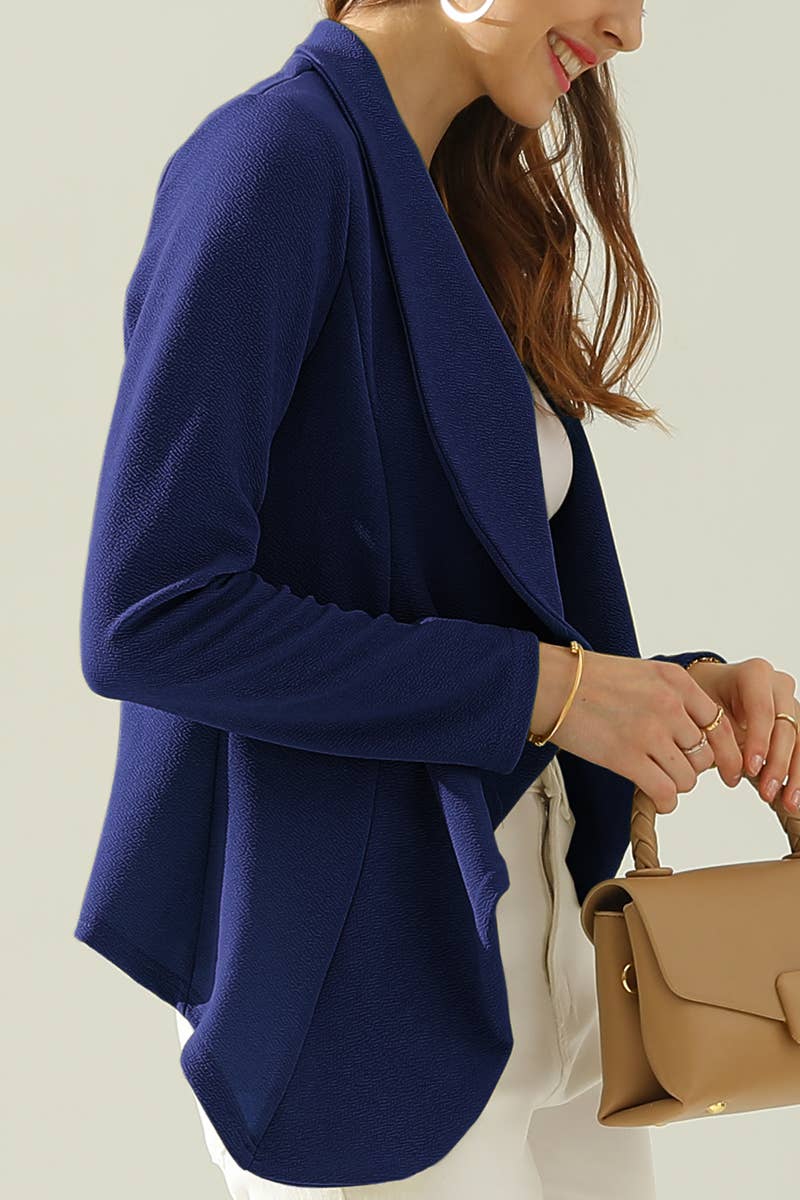 CWOBL090_Casual Work Long Sleeve Open Front Blazer
