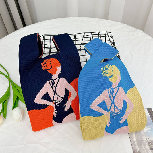 CWAB06032_TRENDY KNIT SHOULDER TOTE BAG FOR WOMEN